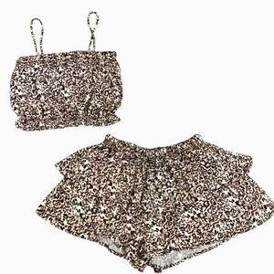 PLAY SIX Girls' Leopard Ruffle Skort Set - Size 6